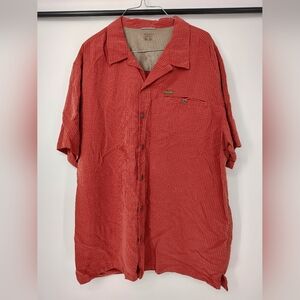 Columbia Men's Red Short Sleeve Button Down Shirt Size XL